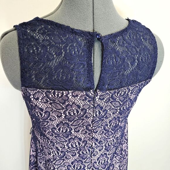 Motherhood Maternity Gender Reveal Lace Overlay Sleeveless Dress Women's Small - Picture 6 of 16